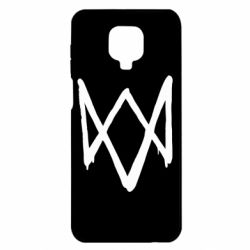 Чехол для Xiaomi Redmi Note 9S/9Pro/9Pro Max Graffiti Watch Dogs logo - PrintSalon