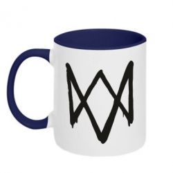Чашка двухцветная 320ml Graffiti Watch Dogs logo - PrintSalon