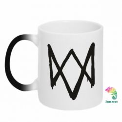 Чашка-хамелеон Graffiti Watch Dogs logo
