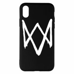 Чехол для iPhone X/Xs Graffiti Watch Dogs logo