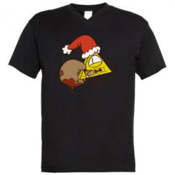 Чоловіча футболка з V-подібним вирізом Gravity falls Cipher santa - PrintSalon