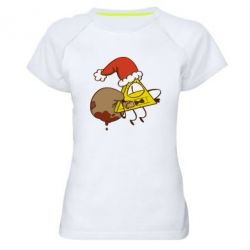 Жіноча футболка для спорту Gravity falls Cipher santa - PrintSalon