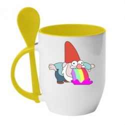 Чашка с ложкой Gravity Falls, dwarf and rainbow - PrintSalon