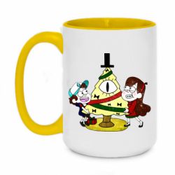Чашка двухцветная 420ml Gravity falls: happy new year - PrintSalon