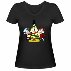 Женская футболка с V-образным вырезом Gravity falls: happy new year - PrintSalon