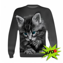 Дитячий 3D світшот Gray cat - PrintSalon