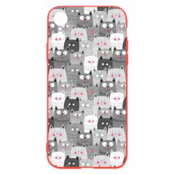 Чохол для iPhone XR Gray cats pattern - PrintSalon