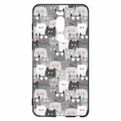 Чохол для Meizu Note 8 Gray cats pattern - PrintSalon
