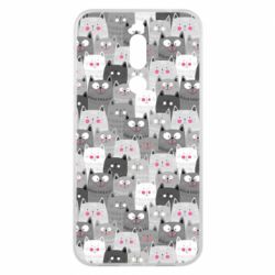 Чохол для Meizu X8 Gray cats pattern - PrintSalon