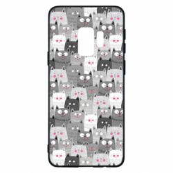 Чохол для Samsung S9 Gray cats pattern - PrintSalon