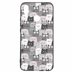 Чохол для Huawei P Smart Plus 2018 Gray cats pattern - PrintSalon