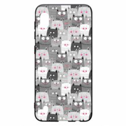 Чохол для Samsung A10 Gray cats pattern - PrintSalon