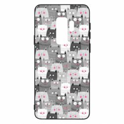 Чохол для Samsung S9+ Gray cats pattern - PrintSalon