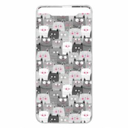 Чохол для Samsung A80 Gray cats pattern - PrintSalon