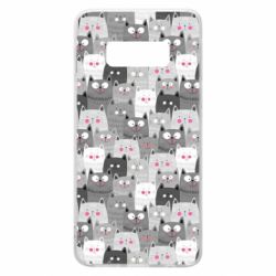 Чохол для Samsung S10e Gray cats pattern - PrintSalon