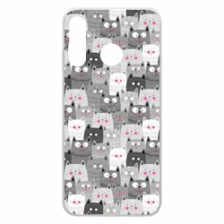 Чохол для Huawei P30 Lite Gray cats pattern - PrintSalon