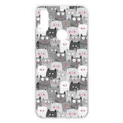 Чохол для Xiaomi Redmi 7 Gray cats pattern - PrintSalon