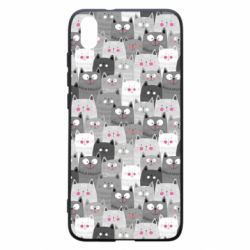 Чохол для Xiaomi Redmi 7A Gray cats pattern - PrintSalon