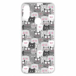 Чохол для Xiaomi Redmi Note 7 Gray cats pattern - PrintSalon