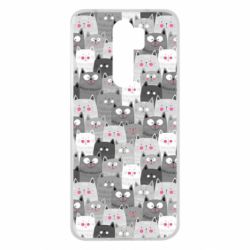 Чохол для Xiaomi Redmi Note 8 Pro Gray cats pattern - PrintSalon