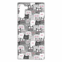 Чохол для Samsung Note 10 Gray cats pattern - PrintSalon
