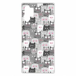 Чохол для Samsung Note 10 Plus Gray cats pattern - PrintSalon