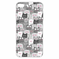 Чохол для iPhone 8 Plus Gray cats pattern - PrintSalon