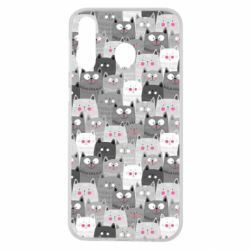 Чохол для Samsung M30 Gray cats pattern - PrintSalon