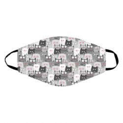 Маска багаторазова Gray cats pattern - PrintSalon