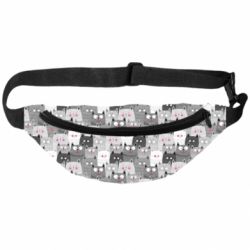 3D-сумка на пояс Gray cats pattern - PrintSalon