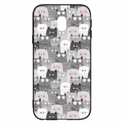 Чохол для Samsung J3 2017 Gray cats pattern - PrintSalon