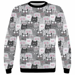 3D світшот Gray cats pattern - PrintSalon