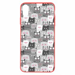 Чохол для iPhone X/Xs Gray cats pattern - PrintSalon