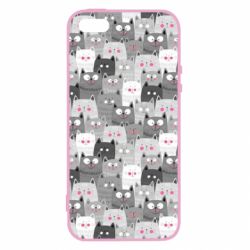 Чохол для iphone 5/5S/SE Gray cats pattern - PrintSalon