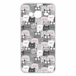 Чохол для Samsung J3 2016 Gray cats pattern - PrintSalon