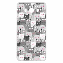 Чохол для Samsung J7 2016 Gray cats pattern - PrintSalon