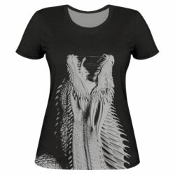 Женская футболка 3D Gray dragon - PrintSalon