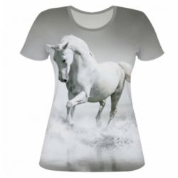 Жіноча 3D футболка Gray horse - PrintSalon