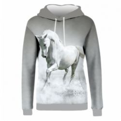 Жіноче 3D худі Gray horse-PrintSalon Жіноче 3D худі Gray horse