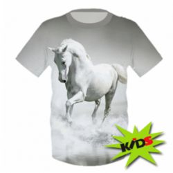 Дитяча 3D футболка Gray horse - PrintSalon