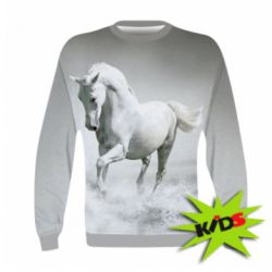 Дитячий 3D світшот Gray horse - PrintSalon