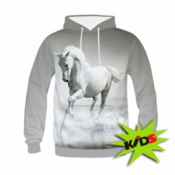 Дитяче 3D худі Gray horse