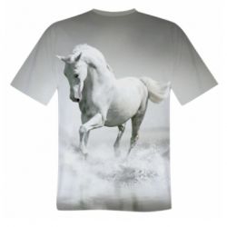Чоловіча футболка 3D Gray horse - PrintSalon