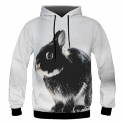 Чоловіче 3D худі Gray rabbit - PrintSalon