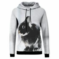 Жіноче 3D худі Gray rabbit-PrintSalon Жіноче 3D худі Gray rabbit