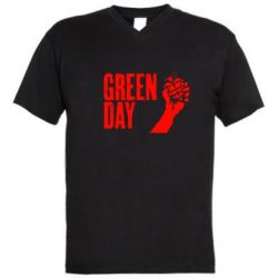 Мужская футболка  с V-образным вырезом Green Day American Idiot - PrintSalon