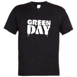 Мужская футболка  с V-образным вырезом Green Day - PrintSalon
