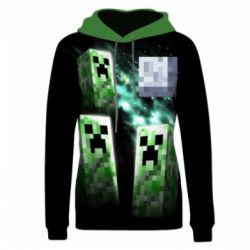 Жіноче 3D худі Green Minecraft - PrintSalon