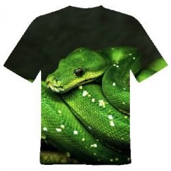 Чоловіча футболка 3D Green snake macro - PrintSalon