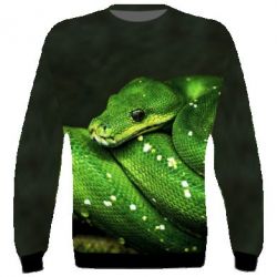 3D світшот Green snake macro - PrintSalon